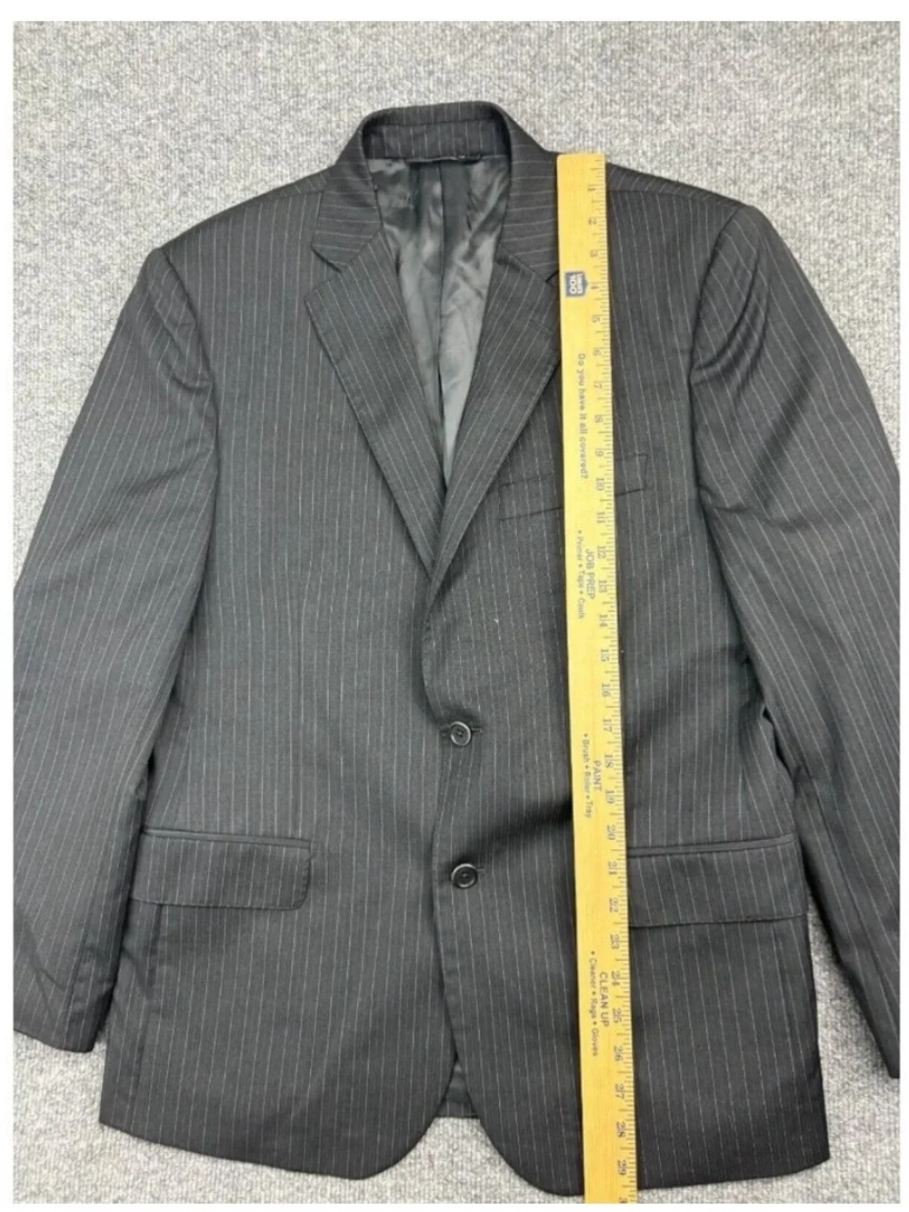 Gianni Manzoni Suit Jacket Men's 40 Black Pinstripe 100% Italian Wool Blazer